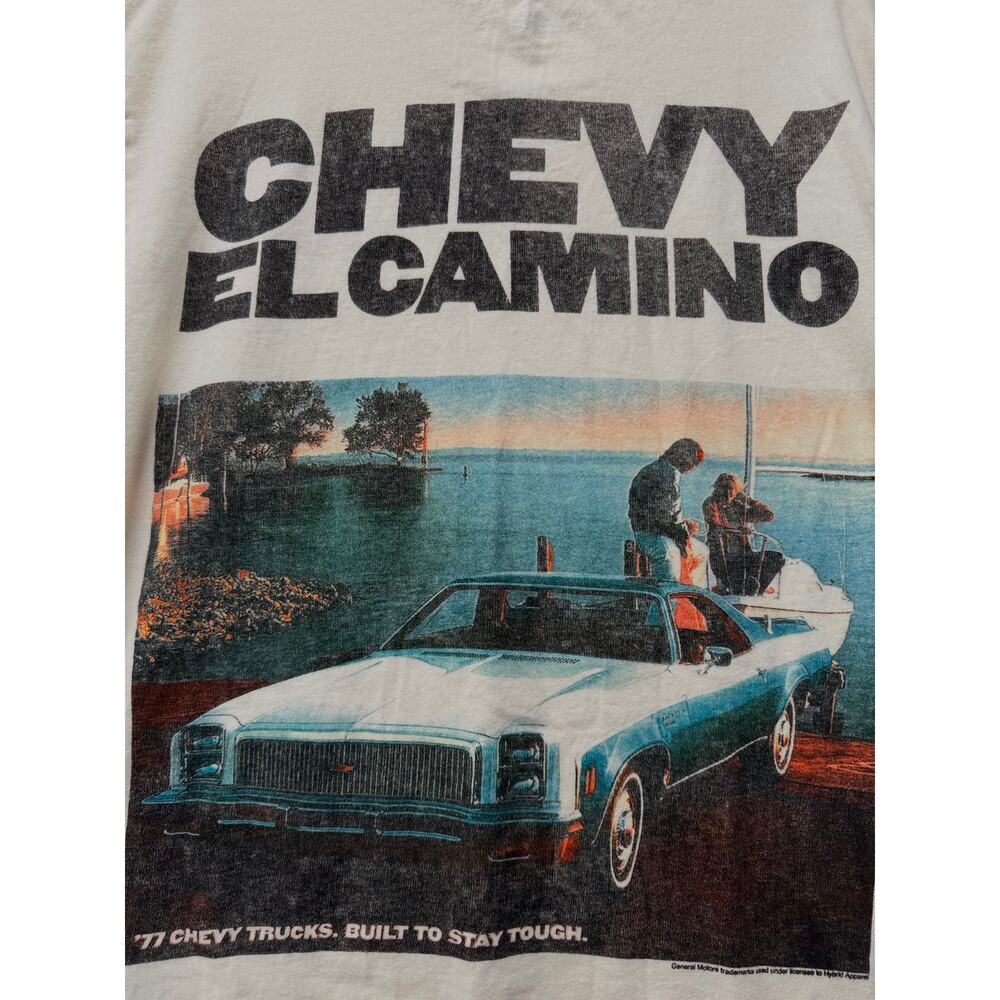 ABERCROMBIE & FITCH Chevy El Camino Graphic Cotton T Shirt Men's Size L Ivory - Picture 9 of 13